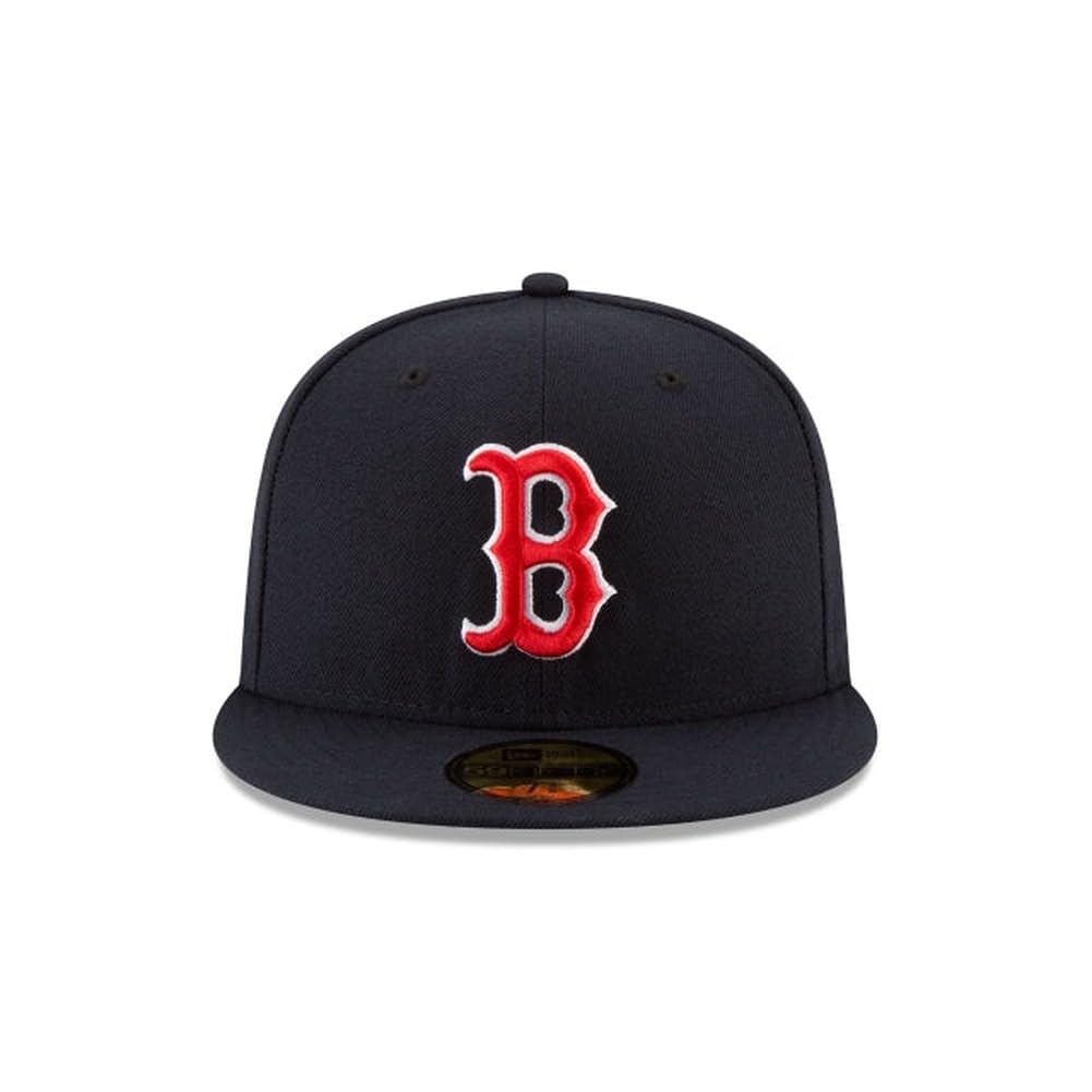 New Era MLB 59FIFTY Boston Red Sox Navy Team Color Logo Authentic Collection Fitted On Field Baseball Cap Hat