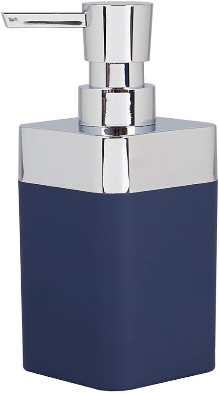 Home Basics Skylar ABS Plastic Bathroom Accessories (10 oz. Soap/Lotion Dispenser, Navy)