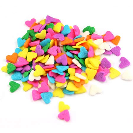 Image of Aromatic Cake Decorating Sprinkle Heart Shape /Cake Garnishing Sprinkle-Multicolour-200gms