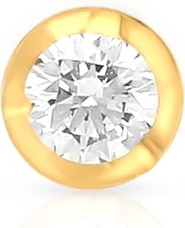 Malabar Gold & Diamonds Mine collection 22KT | Pure Yellow Gold | Real Diamond SI-GH 0.022 Carat Nose Pin for Women