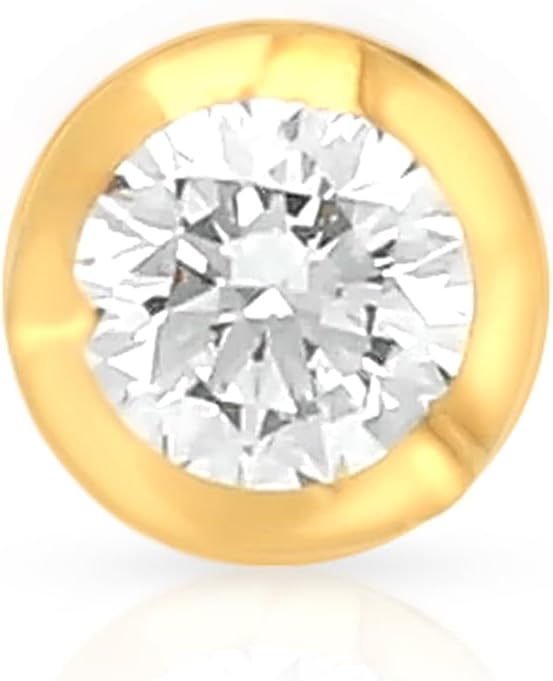 Malabar Gold & Diamonds Mine collection 22KT | Pure Yellow Gold | Real Diamond SI-GH 0.022 Carat Nose Pin for Women