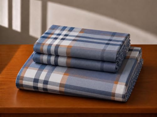 Image of Castiqa Elastic Fitted Supersoft Premium Polycotton 200TC Double Bedsheets King Size 78x72 Inch with 2 Pillow Covers (Fits Upto Mattress of 8Inches) (Multicolor IX)