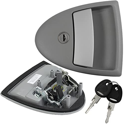FAP Serrure de porte extérieure pour caravane, camping-car, caravane, système FF, Triangle 1, gris (S)