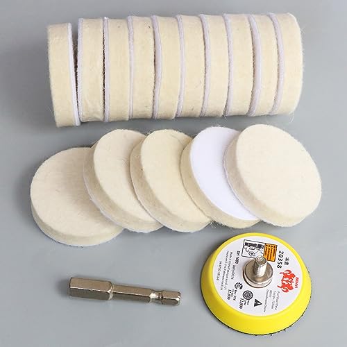 Image of 2 Inch Wool Felt Polishing Pad Buffing Wheel Set,Drill Polishing Kit for Metal Glass Stone (17)