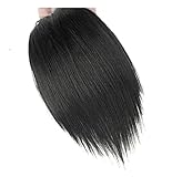 Galepromot Black Invisible Human Hair Toppers For Women Seamless Clip In Hair Extension Piece Short Fake Fringe Lining of Top pieces, Extensions (25cm)