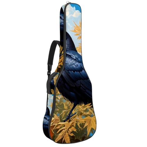 Housse guitare étanche et rembourrée pour guitare de 104,7 cm, style corbeau artistique
