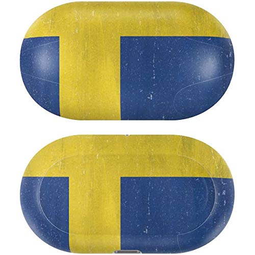 Skinit Decal Audio Skin Compatible with Galaxy Buds+ - Officially Licensed Originally Designed Sweden Flag Distressed Design
