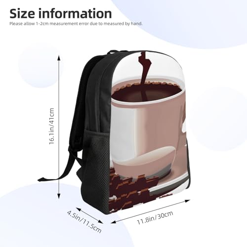 Sac à dos ordinateur portable 15 pouces anti-choc imprimé café - 4
