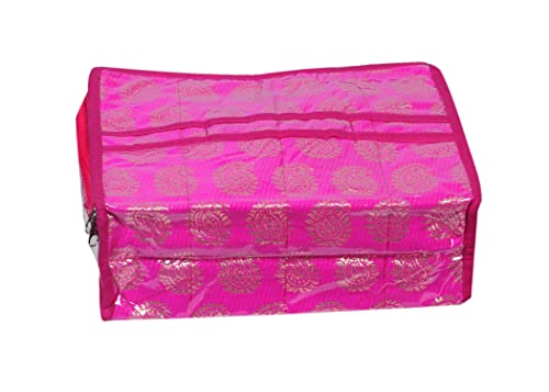 Image of Brocade Makeup and Jewellery Box /multipurpose Organizer Make Up Pouch Jewellery Cosmetic Organizer Necklace Pouches Traveling Kit for Women's