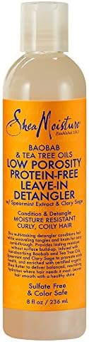 SheaMoisture Baobab and Tea Tree Oils Low Porosity Protein-Free Leave-In Detangler for Unisex -8 oz