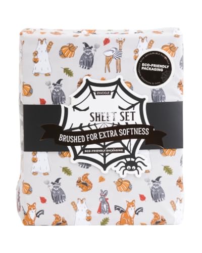 Envogue Halloween Sheet Set King Size Forest Critters Brushed Soft Polyester