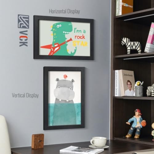 Image of VCK 11x17 Picture Frame 2 Pack, Black Wood Poster Frame, Wall Display