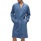 BOSS Bademantel Kimono aus weichem Baumwoll-Jersey, Bright Blue, L