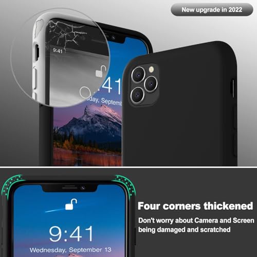 Image of DIZORO Silicone Back Case for iPhone 11 Pro, Soft-Touch Phone Microfiber Silicone Back Cover for iPhone 11 Pro - Black