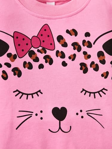 Image of Little Girls Outfits 2 Piece Toddler Long Sleeve Sweatshirt Leggings Pants Fall Winter Clothing Set 2-10 Years