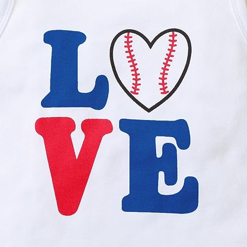 Magic Park 6M-6Y Baby Girls Baseball Short Set Outfits Toddler Love Baseball Vest Shirt Tops Short Pants Kids Summer Clothes4