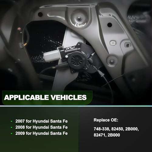 Image of SCITOO Power Window Regulator and Motor fit for 2007 2008 2009 for Hyundai Santa Fe Front Left Side 748-338