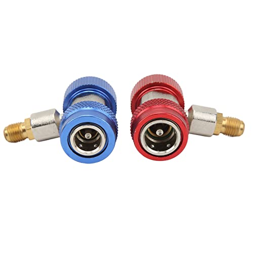 Akozon - Acoplador rápido ajustable para aire acondicionado automotriz R134A, adaptador de alta y baja presión (paquete de 2 unidades) miniatura 7