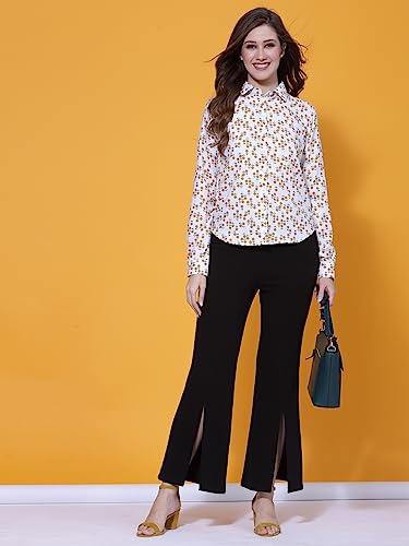 Image of OOMPH! Women's Cotton Regular Fit Floral Button Down Shirt