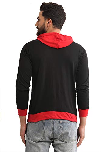 Image of Dagcros Men's Full Sleeve Printed Hooded Regular Fit T-Shirt