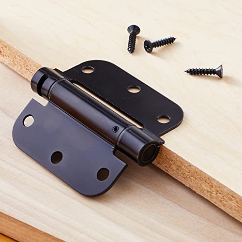 Amazon Basics Self-Closing Door Hinge, 3.5 Inch X 3.5 Inch, 1 Piece, Gloss Black #TOP4