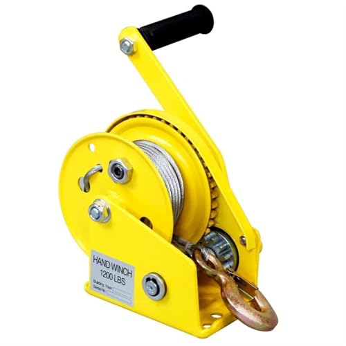 手動牽引ロープウインチ 1200ポンド 5m Wirerope 手動ウインチ 双方向セルフロック 小型 ポータブルウインチ 手動牽引ホイスト ウインチクレーン 家庭および農場用