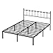 Kujielan Full Size Bed Frame with Modern Headboard, Metal Platform Bed Base with Strong Support, No Box Spring Needed, Easy Assembly, Noise Free，Black