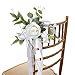 YQYAZL Wedding Aisle Decorations Set of 6 Church Chair Bench Pew Bows for Wedding Ceremony Party Chair Decor with Artificial Flowers Eucalyptus and Ribbons, White(6pcs), 2x2 inch