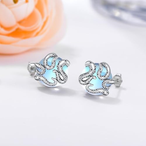 Bijoux océan : offrez la pieuvre argent et sa pierre de lune - 2
