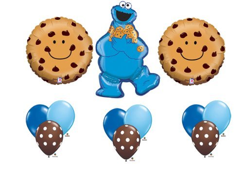 Cookie Monster Sesame Street Chocolate Chip Happy Birthday Balloon Party Set by Anagram