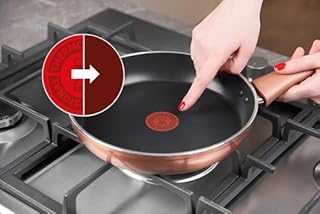 Lagostina Ramata Set Padelle Antiaderenti in Alluminio Ø 20/24/28 cm, Esterno Effetto Rame, 3 Pezzi, Batteria di Pentole Gas e Forno con Indicatore Cottura e Manici Ergonomici in Bakelite