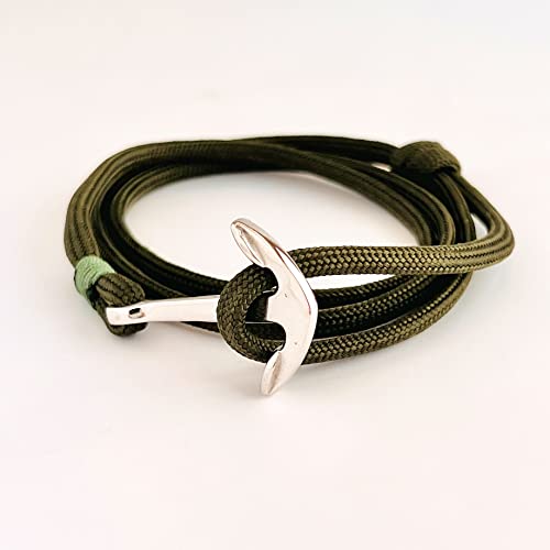 Sterling Silver Anchor Bracelet, Snake Knot Paracord Mens Bracelet, Marine, Sea, Nautical, Gift For Men, 925 Sterling Silver Bracelet, Gift For Men, Mens Jewelry, Color Bracelet #TOP3