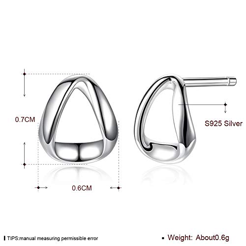 Boucles d'oreilles triangle argent 925 sterling pendantes creuses