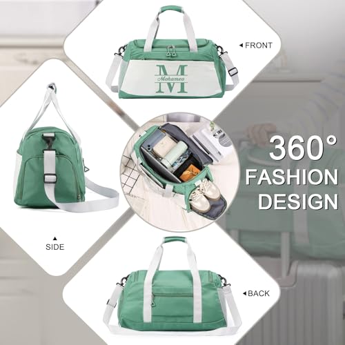 Personalized Travel Duffel Bag with Name - Custom Letter Oxford Cloth Gym Bag with Shoes & Wet Pockets Sport Bag Weekender Overnight Bag for Traveling for Women Men Gift for Christmas Groomsman Brides4