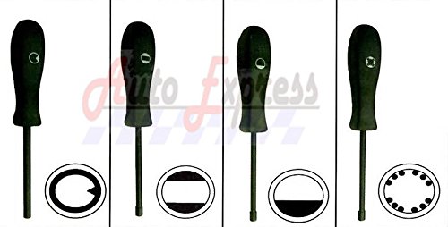 Auto Express Weed Wacker - Adjustment Tool Kit - 4 Piece Kit - Splined, D, Double D, Pacman #TOP5