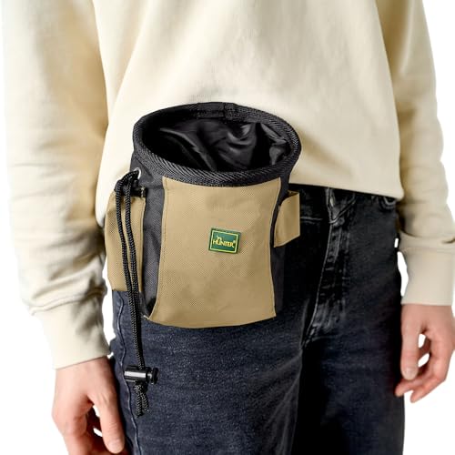 HUNTER Bugrino standard Gürteltasche, Futterbeutel, Leckerlitasche, für Training und Ausbildung, L, schwarz/beige