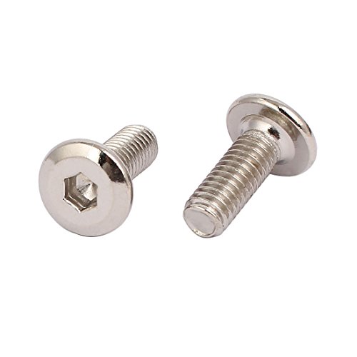 Sourcingmap M6x15mm Metal Nickel Plated Hex Socket Head Furniture Screws Bolts 25pcs - Image 2