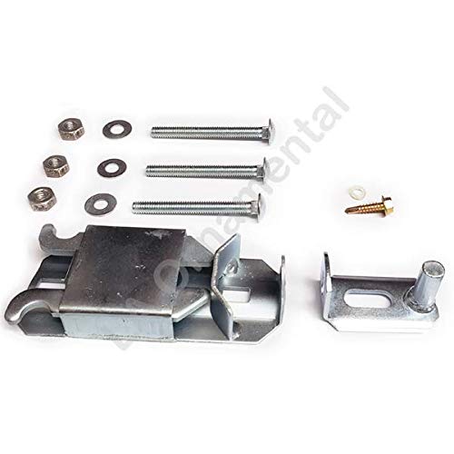 Gate Latch 5-1/4" x 2" Galvanized Lockable 2 Way Kennel Chain Link Gate Live Stock Chain Link Self-Lock Compatible Co-Line