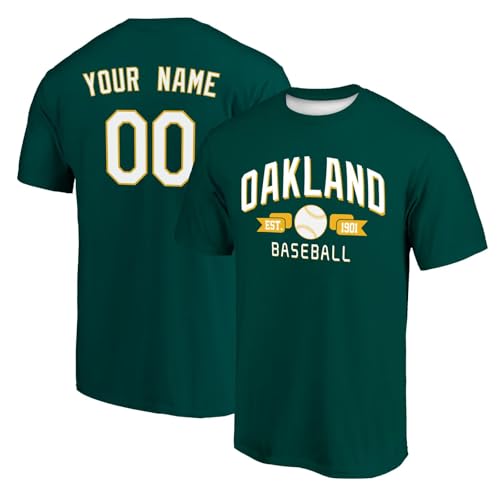 Oakland T Shirts for Men Women Kids Custom Any Name and Number Personalized Short Sleeve Jersey