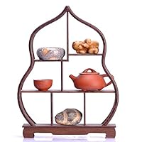 Amazon｜gannbarou シノワズリ 中国風 珍品棚 木製 丸型 ディスプレイ