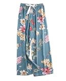 [Kayuuhin] ルームパンツ 広い脚 レーヨン 春・夏 パジャマ ズボンだけ レディース 薄い 涼しい快適な 部屋着 体型カバー リラックス (グリーンサクラ·30#, フリーサイズ)