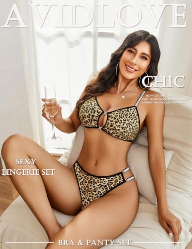Avidlove Lingerie Set for Women Cut Out Sexy 2 Piece Bra and Panty Set Strappy Underwear Lingerie2