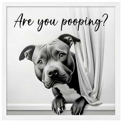 LMBADA Diamond Painting Kits for Adults Dog 5D Funny Dog are You Pooping Diamond Art Kits Round Full Drill Animal Diamond Dot DIY Crafts Home Wall Decor Gift 12x12 Inch