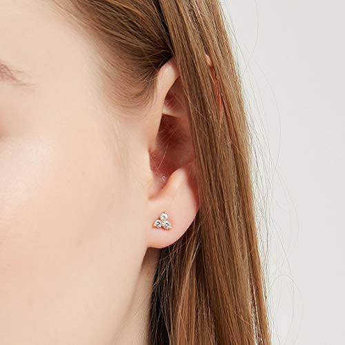 Michooyel Dainty Trio Earrings Studs 18K Gold Plated 925 Sterling Silver Peridot Garnet Fine Jewelry for Women2