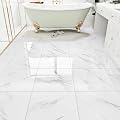 WESTICK Peel and Stick Floor Tile can be Removed Bedroom and Kitchen Floor Wall Decoration Stickers Gray and White Marble Floor Tiles 12"x12"x1mm Thick (5 Pcs, Covering 5 Square feet)