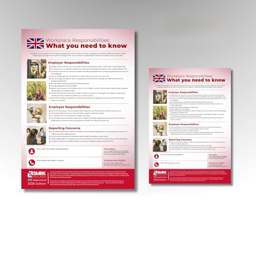 Image of Health and Safety at Work Poster 2026- A3/A4 Matte laminated UV Stable/Poster for every business. Law information Workplace Display (A3) SaferMark Version/up to date (A4)