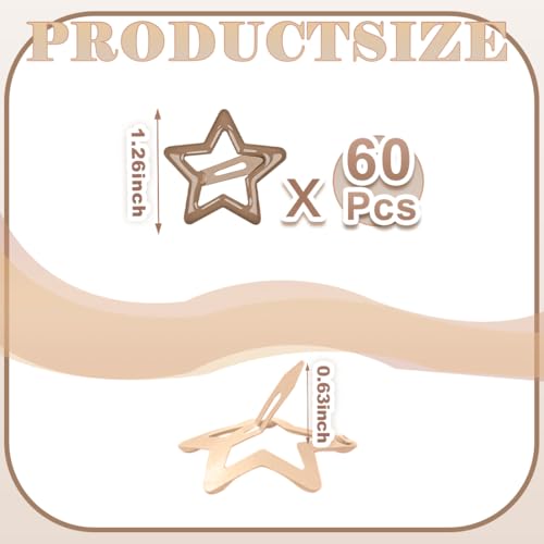 60 Pinzas de Estrella para Cabello en Tonos Marrones miniatura 2
