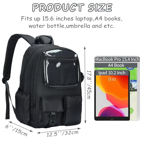 Kids Backpack for Girls Bookbag College Middle High School Bag for Student Black Plain Ita Bag2