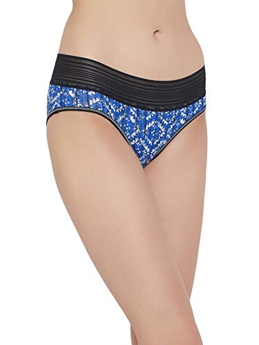 Image of Clovia Women's Cotton Mid Waist Printed Hipster Panty with Lace Waist