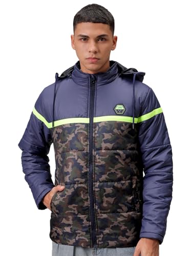 Image of The Indian Garage Co Men's Slim Fit Camouflage Puffer Jackets